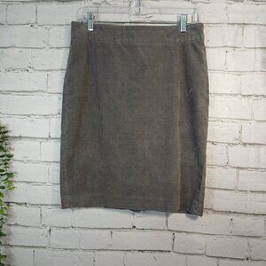 J. CREW STRETCH CORDUROY GRAY SKIRT, SIZE 6, GREAT CONDITION, WOMENS